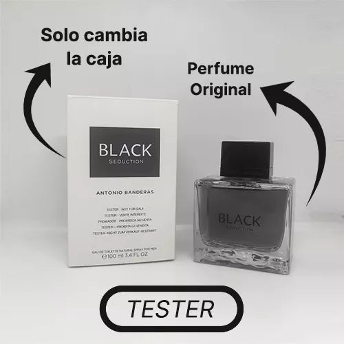 TESTER ANTONIO BANDERAS BLACK SEDUCTION MASC EDT 100ML