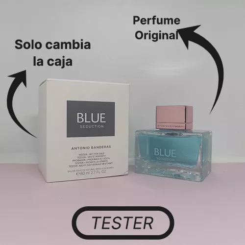 TESTER ANTONIO BANDERAS BLUE SEDUCTION FEM EDT 80ML