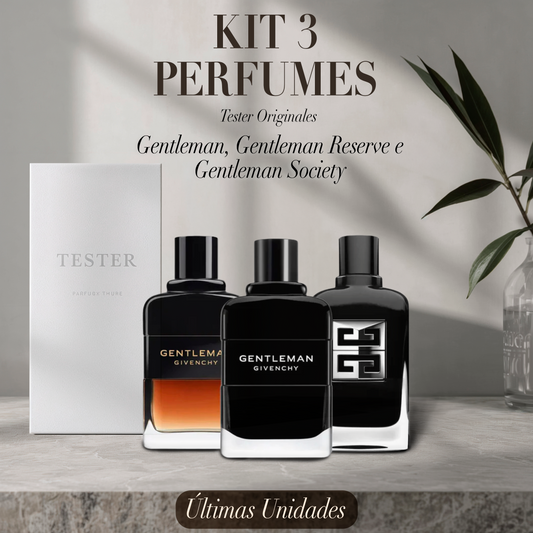 Paquete de 3 perfumes: GENTLEMAN, GENTLEMAN RESERVE e GENTLEMAN SOCIETY 100ml – Tester Original 100ml